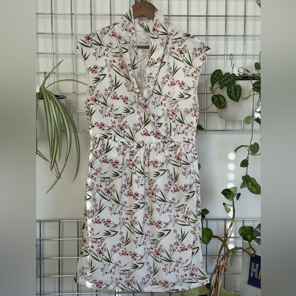 Molly Bracken Floral Faux Wrap Dress Medium